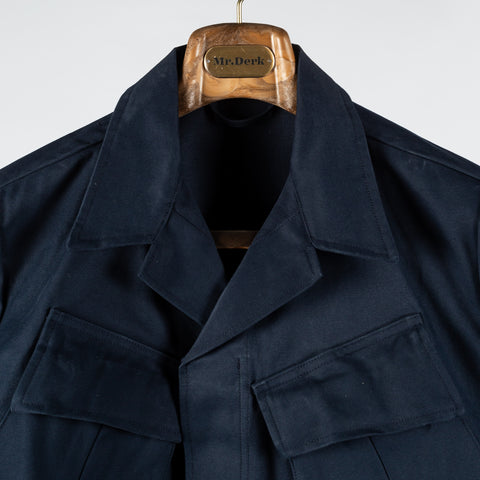 Informale Navy J002 Jungle Jacket - White, Wool, Cotton, Merino, Tailored Fit - View 7