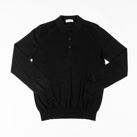 Fly3 Black Wool L/S Polo 1
