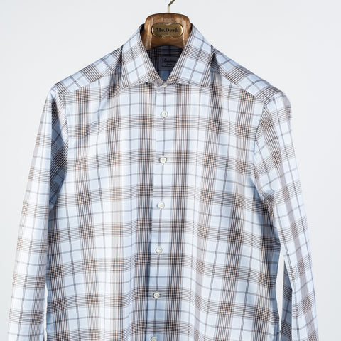 Stenstrom Blue Checked Twill Dress Shirt 6