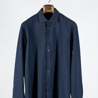 Stenstrom Navy Twill Jersey Dress Shirt 6
