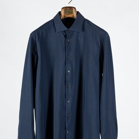 Stenstrom Navy Twill Jersey Dress Shirt 6
