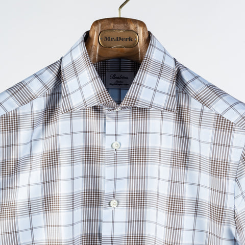 Stenstrom Blue Checked Twill Dress Shirt 7