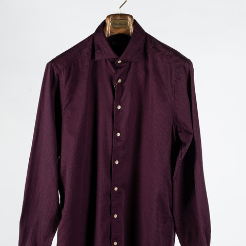 Stenstroms Dark Red Oxford Jersey Dress Shirt 6