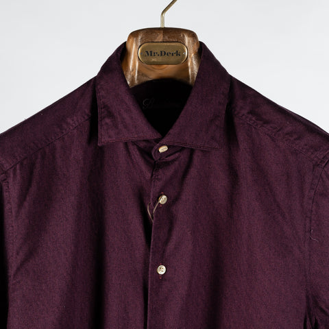 Stenstroms Dark Red Oxford Jersey Dress Shirt 7