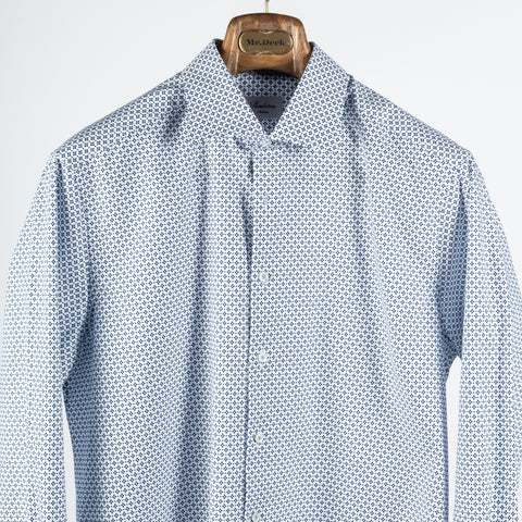 Stenstrom Blue & White Patterned Twill Dress Shirt 5