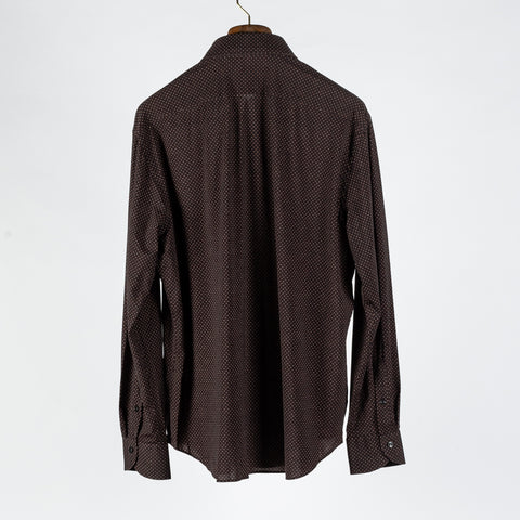Xacus Brown Diamond Printed Active Dress Shirt 5