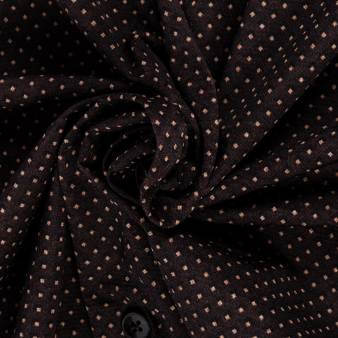Xacus Brown Diamond Printed Active Dress Shirt 2