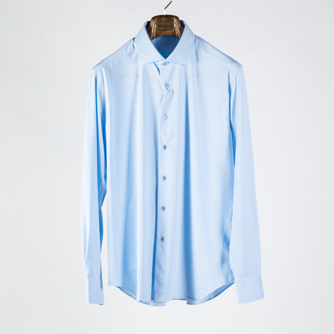 Xacus Sky Blue Active Dress Shirt w/ Matching Buttons FW25 1