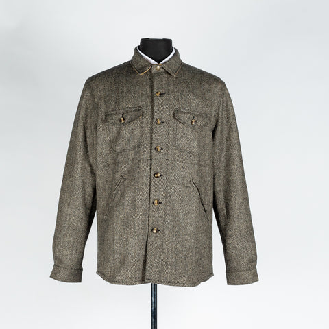 Dehen 1920 Black Herringbone Crissman Overshirt 5