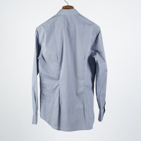 Xacus White & Dark Blue Patterned Dress Shirt 5