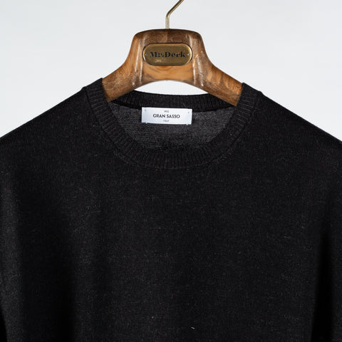 Gran Sasso Black Wool Crewneck Sweater - Wool, Italian, Knit, Made In Italy - View 7