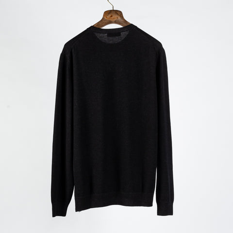Gran Sasso Black Wool Crewneck Sweater - Wool, Italian, Knit, Made In Italy - View 5