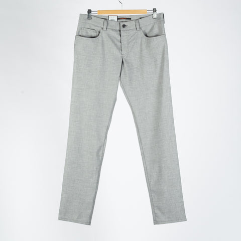 Alberto TwoTone Light Grey Ceramica Pipe Trousers 1