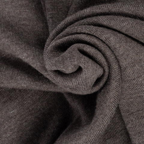 Gran Sasso Brown Wool Crewneck Sweater - Wool, Italian, Knit, Made In Italy - Alternate View