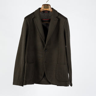 Gran Sasso Dark Green Rain Wool Knit Blazer - Tan, Wool, Italian, Made In Italy