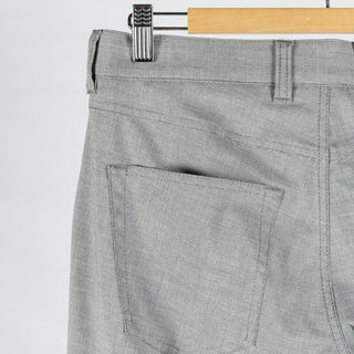 Alberto TwoTone Light Grey Ceramica Pipe Trousers - Viscose, Stretch, Slim Fit - View 8