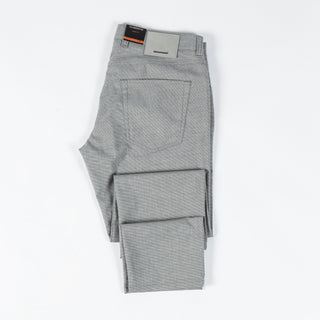 Alberto TwoTone Light Grey Ceramica Pipe Trousers - Viscose, Stretch, Slim Fit - View 10