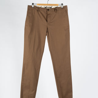 Alberto Brown Business Cotton Rob Trousers - Cotton, Stretch, Slim Fit - Detail View