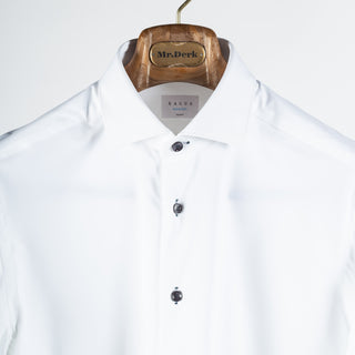 Xacus SS24 White Active Dress Shirt w/ Black Buttons 7