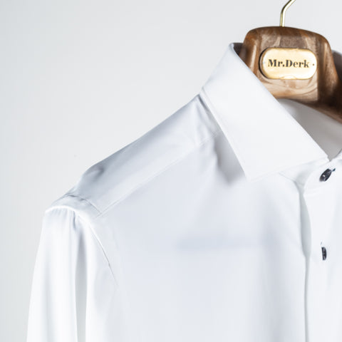 Xacus SS24 White Active Dress Shirt w/ Black Buttons 3