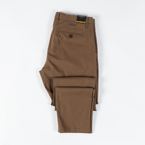 Alberto Brown Business Cotton Rob Trousers - Cotton, Stretch, Slim Fit - View 9