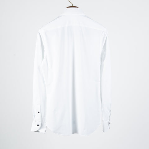 Xacus SS24 White Active Dress Shirt w/ Black Buttons 5