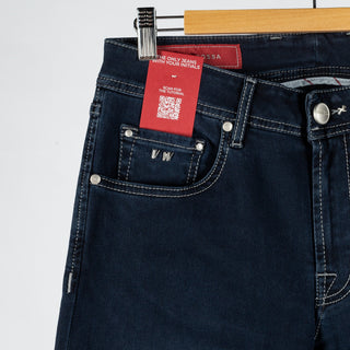 Tramarossa Blue Grey Michelangelo Denim - Cotton, Denim, Twill, Slim Fit, Woven, Made In Italy - Detail View