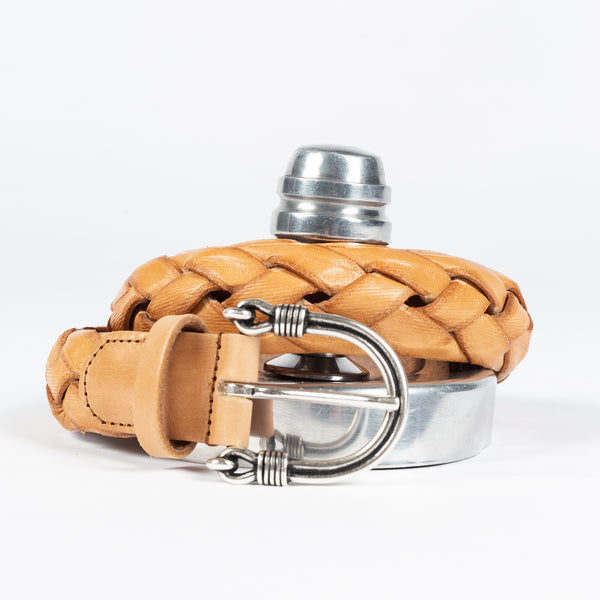 Tan Hand-Braided Leather Belt