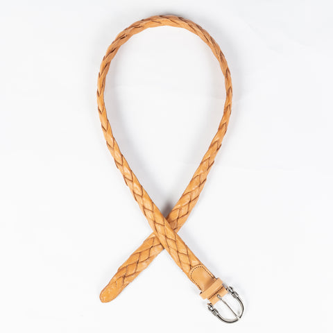 Anderson's Tan Hand-Braided Leather Belt - Denim, Leather, Made In Italy - Alternate View