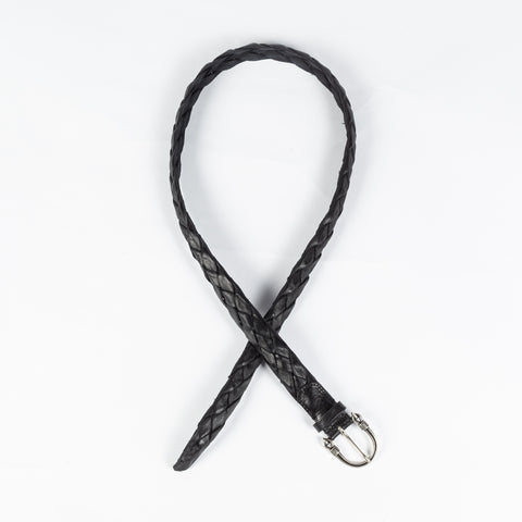 Anderson's Black Hand-Braided Leather Belt - Denim, Leather, Made In Italy - Alternate View