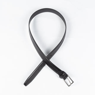 Anderson's Classic Black Leather Belt w/ Silver Buckle - Denim, Leather, Made In Italy - Alternate View