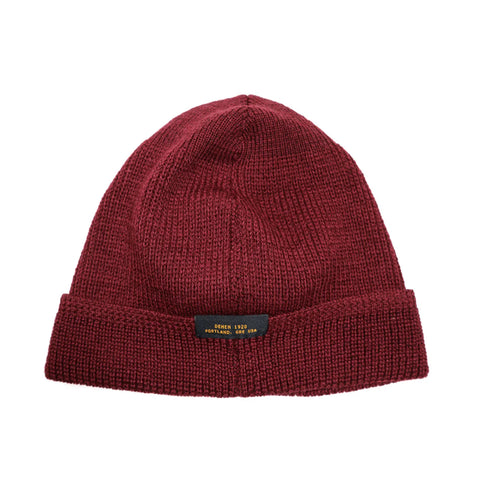Dehen 1920 Dehen Burgundy Wool Knit Watch Cap - Black, Wool