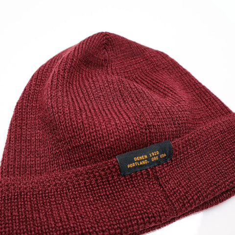 Dehen 1920 Dehen Burgundy Wool Knit Watch Cap - Black, Wool - Alternate View