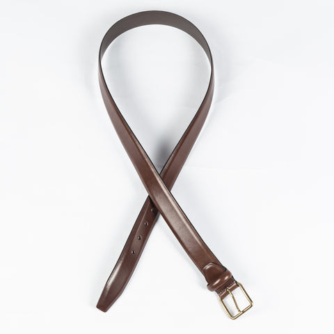 Anderson's Classic Brown Leather Belt w/ Brass Buckle - Denim, Leather, Solid, Artisan - Alternate View