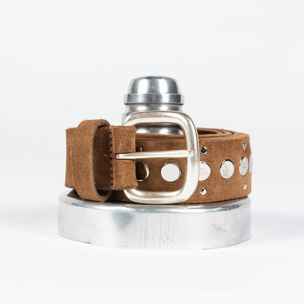 Tan Suede Studded Belt