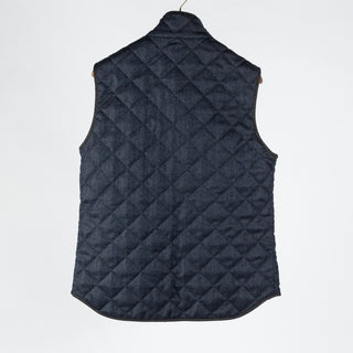 Navy Herringbone Quilted Vest - Mr.Derk