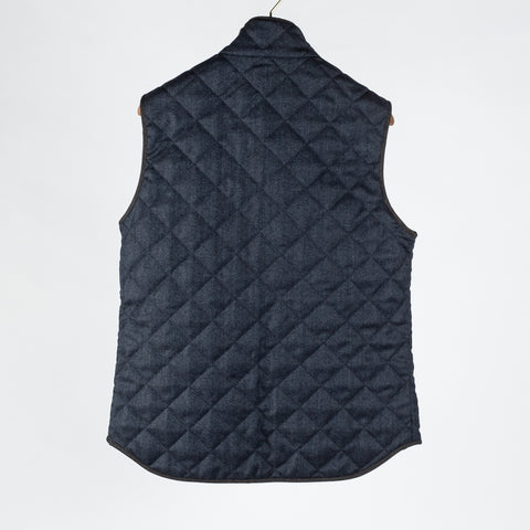 Navy Herringbone Quilted Vest - Mr.Derk