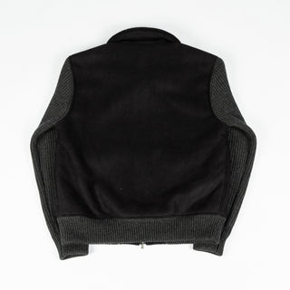Gran Sasso Black Alcantara & Wool Knit Coat 6