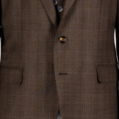 Tagliatore Brown Checked 2pc Suit 2