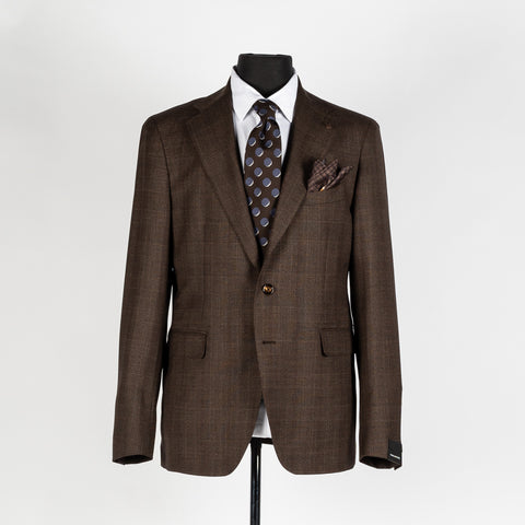 Tagliatore Brown Checked 2pc Suit 1