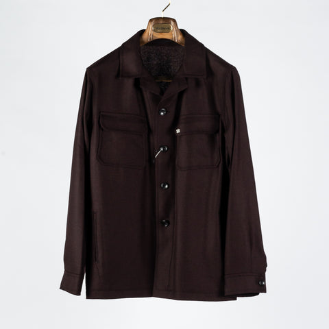 Tagliatore Burgundy Wool Overshirt 1