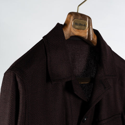 Tagliatore Burgundy Wool Overshirt 3