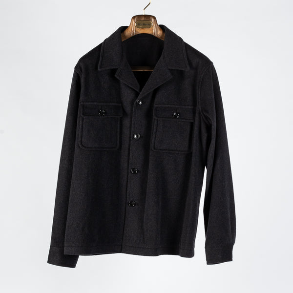 Charcoal Wool-Cashmere Overshirt
