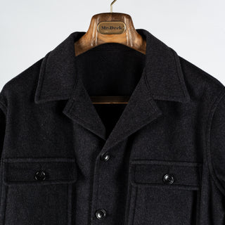 Tagliatore Charcoal Wool-Cashmere Overshirt 7