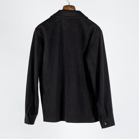 Tagliatore Charcoal Wool-Cashmere Overshirt 5