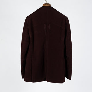 Tagliatore Burgundy Ribbed Peak Lapel Blazer 5