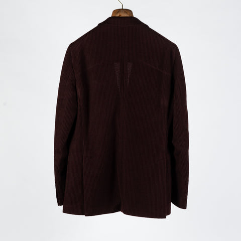 Tagliatore Burgundy Ribbed Peak Lapel Blazer 5