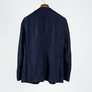 Tagliatore Textured Navy Wool Silk Blend Blazer 5