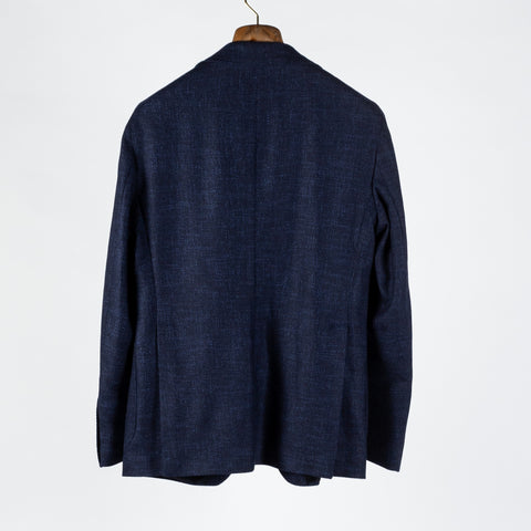 Tagliatore Textured Navy Wool Silk Blend Blazer 5