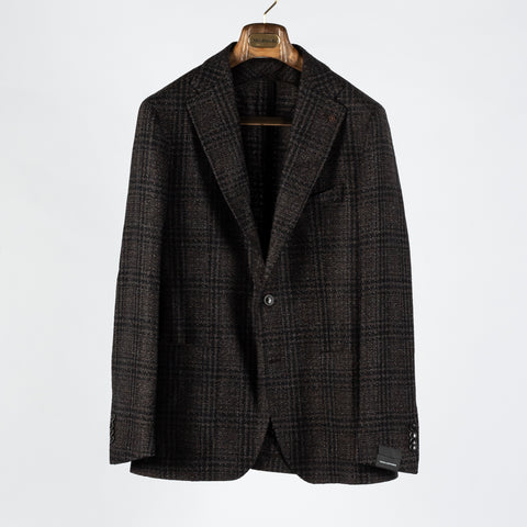 Tagliatore Textured Black & Brown Check Blazer 1
